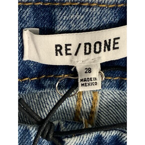 RE/DONE Blue Mid Wash Originals Button Front Crop Bootcut Jeans Size 28 - Picture 5 of 8